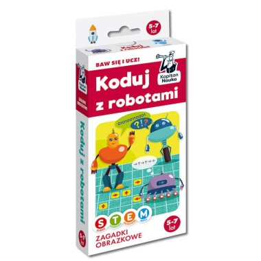 Zagadki obrazkowe - Koduj z robotami - Kapitan Nauka - 5-7 lat