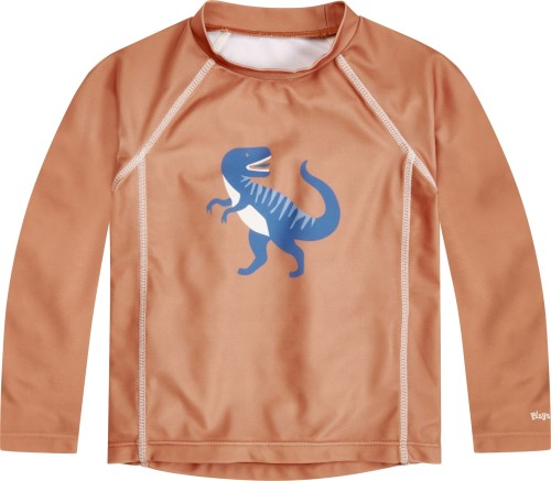 Pomarańczowa koszulka UV z długim rękawem - Playshoes - Dinozaur