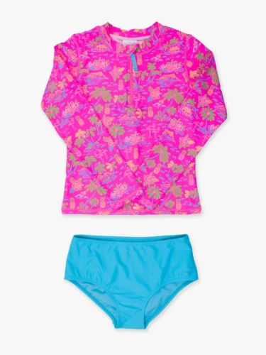 Zestaw UV koszulka i majteczki - Ruffle Butts - Neon Island Time