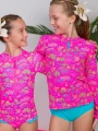 Zestaw UV koszulka i majteczki - Ruffle Butts - Neon Island Time