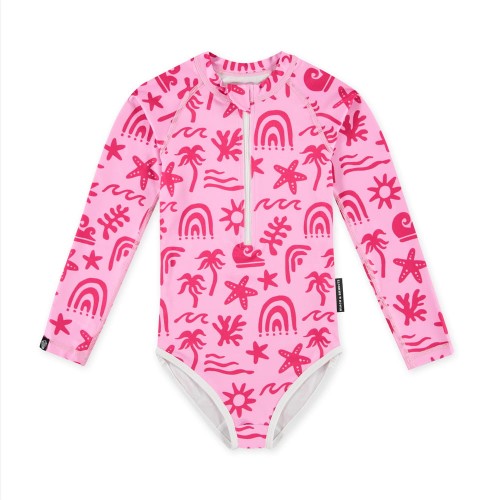 Różowy strój kąpielowy UV - Beach & Bandits - Tropical Vibes Pink