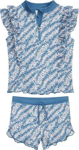 Zestaw UV koszulka i spodenki - Playshoes - Kwiaty - Petrol