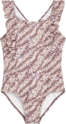 Jednoczęściowy kostium kąpielowy UV - Playshoes - Kwiaty - Fiolet