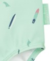 Jednoczęściowy kostium kąpielowy UV - Playshoes - Deska surfingowa, palmy - Mint