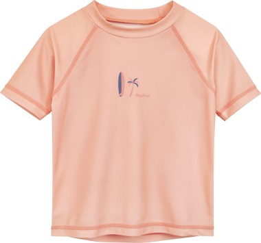 Koszulka z filtrem UV dla dzieci Playshoes – deska surfingowa palma – koral – krótki rękaw