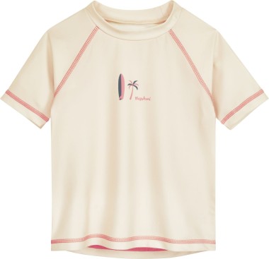 Koszulka UV Playshoes – deska surfingowa palma – ecru – krótki rękaw