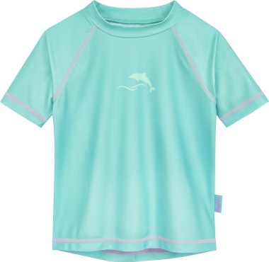Miętowa koszulka z filtrem UV dla dzieci Playshoes – batik