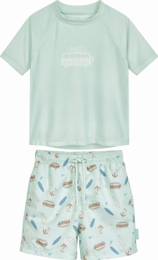 Strój UV do pływania dla chłopca Playshoes – surf bus – koszulka + szorty