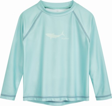 Koszulka UV dla chłopca Playshoes – shark – długi rękaw – miętowa