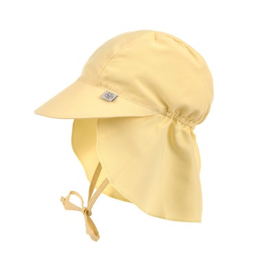 Czapka z filtrem UV dla dzieci z daszkiem i osłoną karku UV 80 – pale yellow