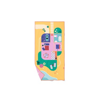 Dwustronny ręcznik plażowy - QUUT - Doll House