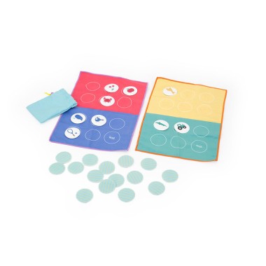 Podróżny zestaw gier 2w1 - QUUT -  Bingo i Loteryjka Kolory