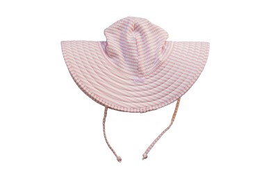Kapelusz UV w paski - Ruffle Butts - Pink Seersucker