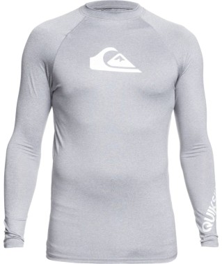 Szara męska koszulka UV z długim rękawem - Quiksilver - Sleet Heather