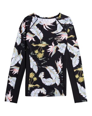 Koszulka UV z długim rękawem dla kobiet - Billabong - Black Flower 